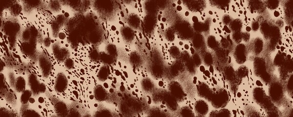 Seamless leopard pattern. Hand drawn animal skin texture. Drawn with chalk spots and strokes. Camouflage background © Morena