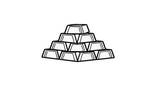 Stacked gold bars forming a pyramid shape