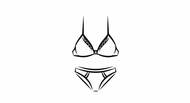 Minimalist outline of a two-piece undergarment set