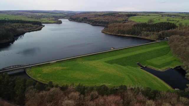 Serene view of Swinsty Reservoir in North Yorkshire, peaceful landscape