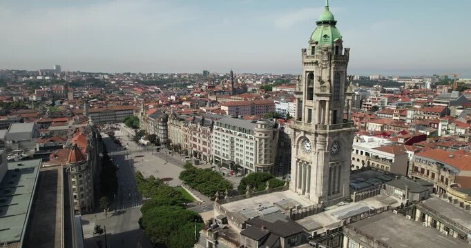 Cityscape View Of Camara Municipal Surrounded By Porto City