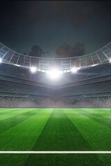  textured soccer game field with isolated, free copy space background - stadium center, midfield