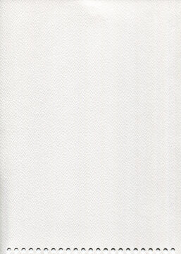 High-resolution scan of white cold-press watercolor paper. Features a rich artistic grain and spiral notebook punch holes at the bottom. Perfect for digital art mockups, sketching backgrounds, and cre