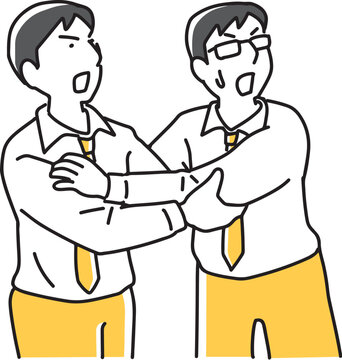 おののく2人のビジネスマン