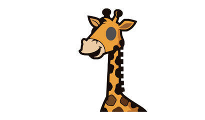Obraz premium Retro cartoon giraffe mascot cute animal vector illustration