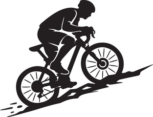 Fototapeta premium Cyclist Riding Bicycle Silhouette Vector