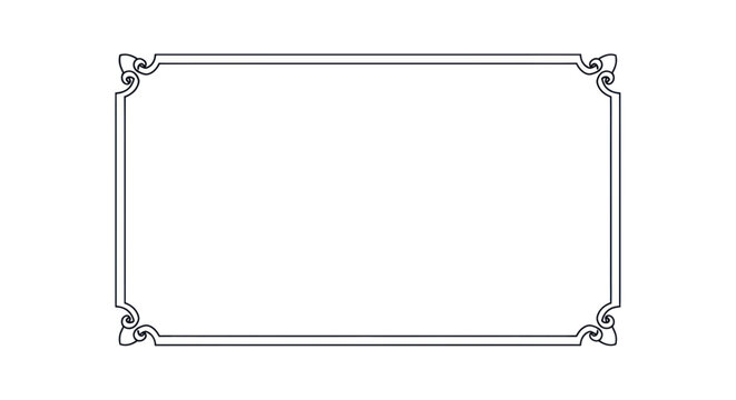 Elegant Decorative Frame with Ornate Corners on White Background