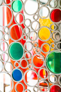 Colorful circular glass pattern abstract geometric background modern design