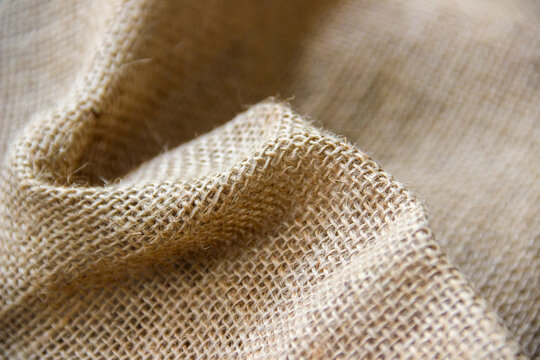 Burlap Fabric Texture with Natural Folds