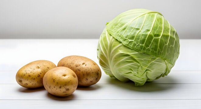 Simple Green Cabbage and Three Potatoes