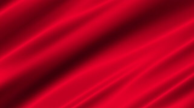 Vibrant red fabric with soft, flowing diagonal folds and luxurious silky texture, creating an elegant and smooth background 4k
