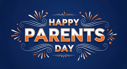 Fototapeta premium Happy Parents Day Celebration Card with Decorative Typography