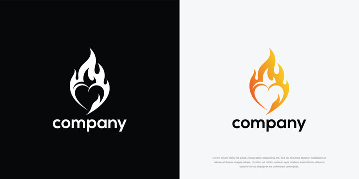 Heart on Fire Logo Design