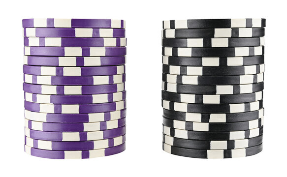Stack Casino poker chips isolated on a transparent background. full depth of field. PNG.