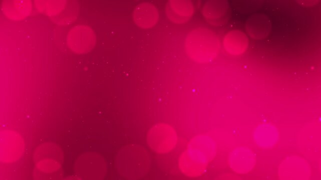 Magenta bokeh background with glowing particles and central copy space, pink fuchsia soft blurred circles backdrop for luxury branding, wedding invitations, and elegant social media design