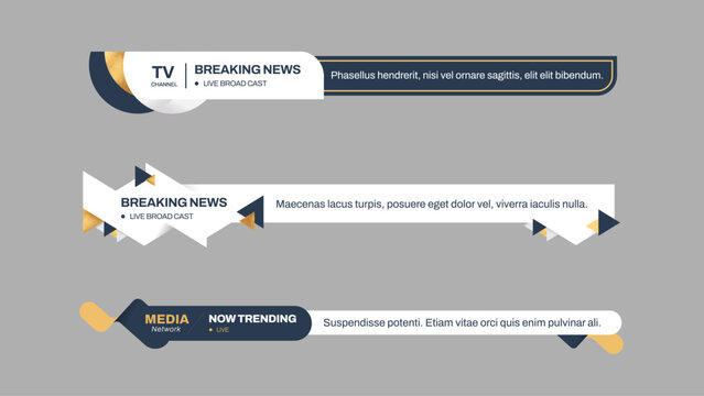 Modern Lower Thirds Graphic Set for Digital Broadcasting, Live Streaming and Video Content Overlay