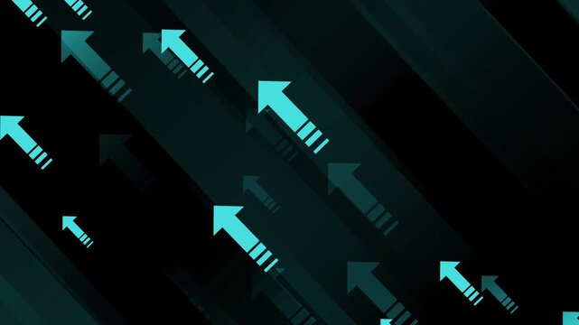 Background with diagonal arrows pointing upward animation, modern abstract tech pattern