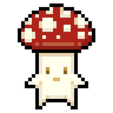 cute fantasy mushroom creature pixel art