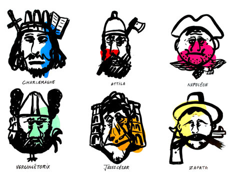 Caricatures de personnages c&eacute;l&egrave;bres