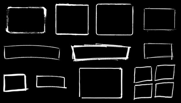 Stift Umrandungen in weiss auf schwarz