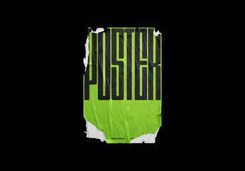 Torn Poster Mockup with Ripped Paper Edges