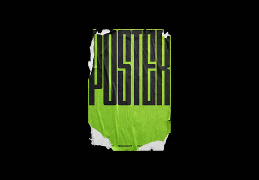 Torn Poster Mockup with Ripped Paper Edges