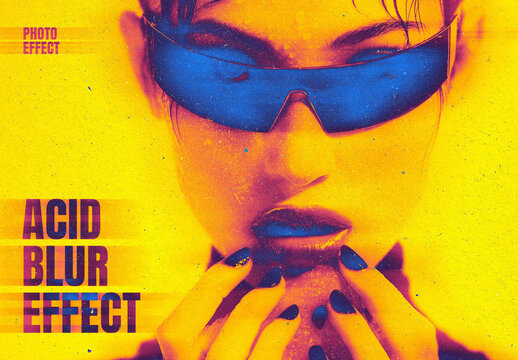 Acid Blur Photo Effect Mockup