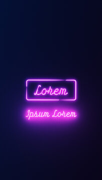 Neon Vertical Text in a Box Animated Title with Zoom and Flicker