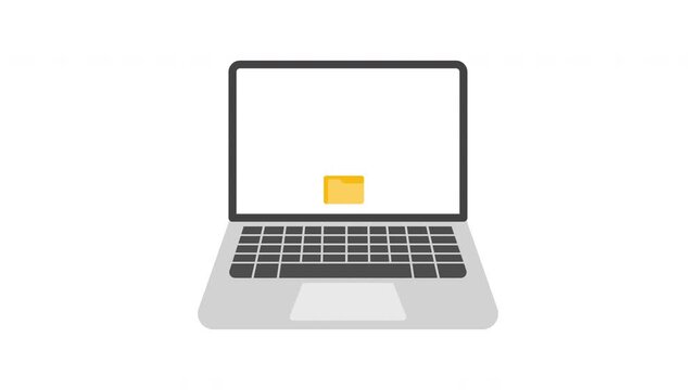 A video clip showing a laptop on whose screen a folder appears. The folder is then scanned by an antivirus which detects a computer worm. Warnings