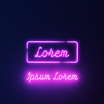 Neon Square Text in a Box Animated Title with Zoom and Flicker