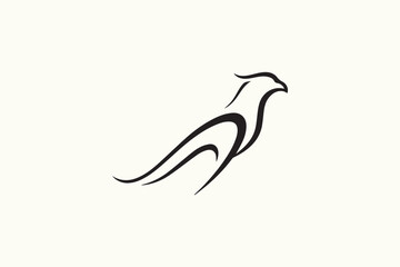Linear flying eagle bird icon for creative freedom and minimalist outdoor lifestyle brand © creativediastudio