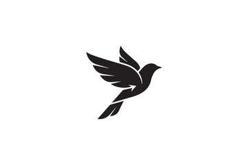 Minimalist flying bird silhouette logo for creative agency and modern freedom brand identity © creativediastudio