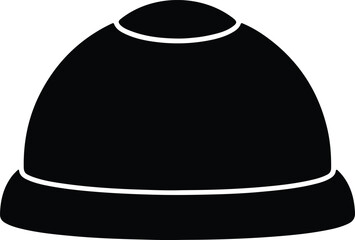 Fototapeta premium Silhouette winter beanie hat icon for cold weather vector design