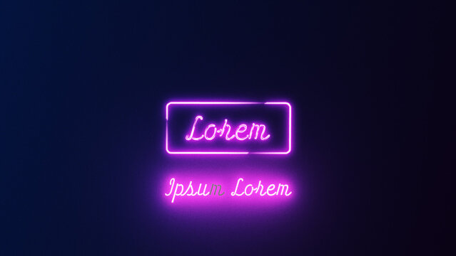 Flickering Neon Text in a Box with Gradient Background and Zoom