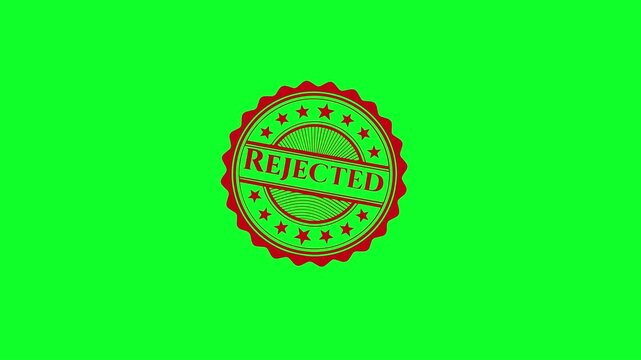 approved and rejected stamp animation green screen background , approval and rejection stamp video element with transparent green screen effect