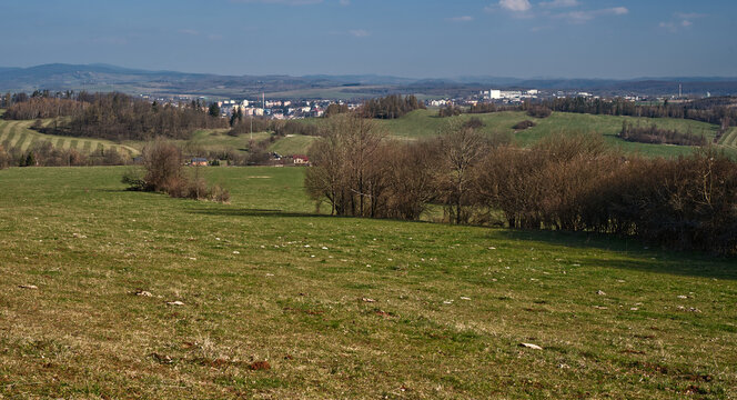 View bellow Venusina sopka hill summit in Nizky Jesenik mountains in Czech republic