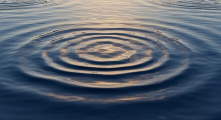 Fototapeta premium Circular water ripples with subtle reflection and texture concept background