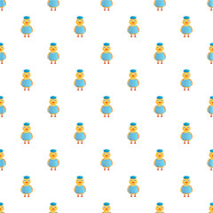 Fototapeta premium Cartoon ducklings wearing sailor outfits creating a fun, repeating pattern