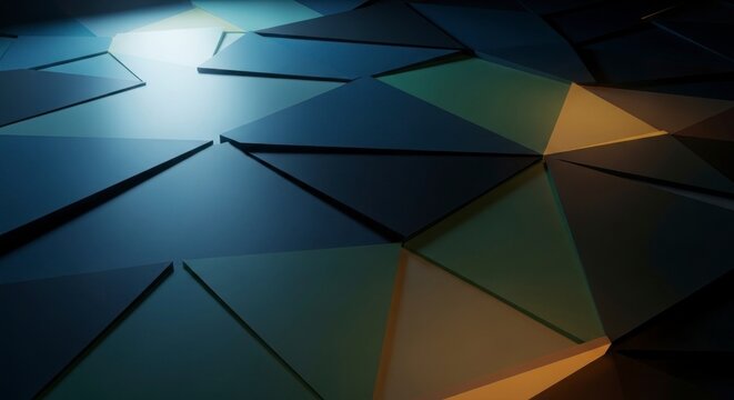 Abstract geometric triangle pattern with lighting and shadows for design