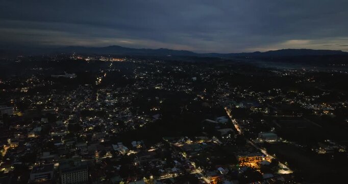 Night city lights in Cagayan de Oro. Mindanao, Philippines.