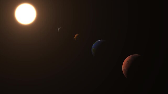 sunrise solar system planet in dark space