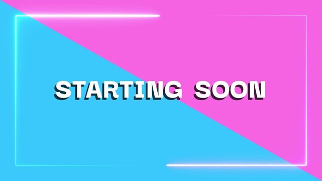 Starting Soon   待機画面　ライブ配信　ループ動画　文字　ポップ　おしゃれ　爽やか　抽象的　Waiting screen.Stream starting soon animated.Abstract geometric colorful background.Animation text.Loop video.