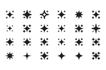 Fototapeta premium Sparkle glow icons, star shine, light effects and decorative design elements