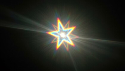 Obraz premium A vibrant star shines brightly in a dark background with radiant beams of light