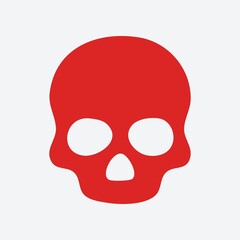 Fototapeta premium Minimal skull icon representing danger or death. Clean flat SVG design suitable for warning signs, hazard alerts, Halloween themes, and risk-related graphics.