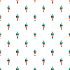 Fishing floats forming a repeating pattern, representing a water sports and tackle background © nsit0108