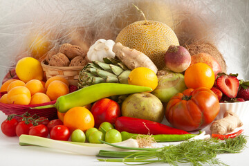 colorful variety of fruits and vegetables © Kybele