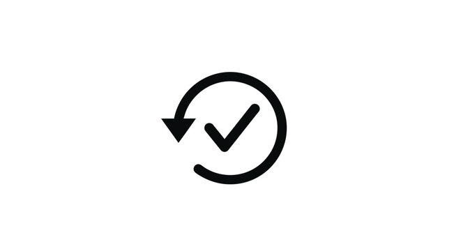 Circular check mark icon concept of approved process or validation