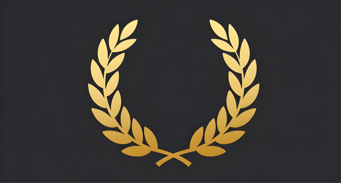 gold, laurel, wreath, badge, award, emblem, victory, honor, symbol, luxury, prize, decorative, classic, logo, winner, prestige, laurel wreath