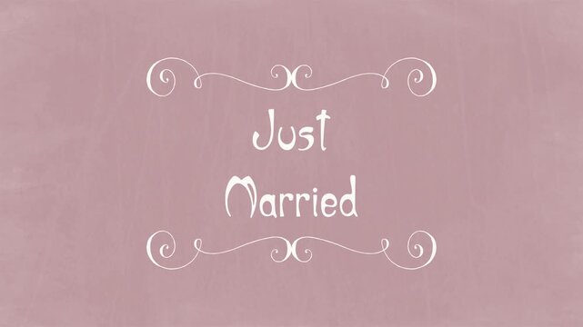 Save the Date &ndash; Elegant Swirl Frame Wedding Title on Rustic Dusty Pink Chalkboard	